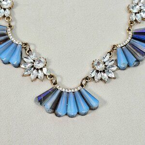 Blue Crystal Fan Necklace - Anthropologie Inspired